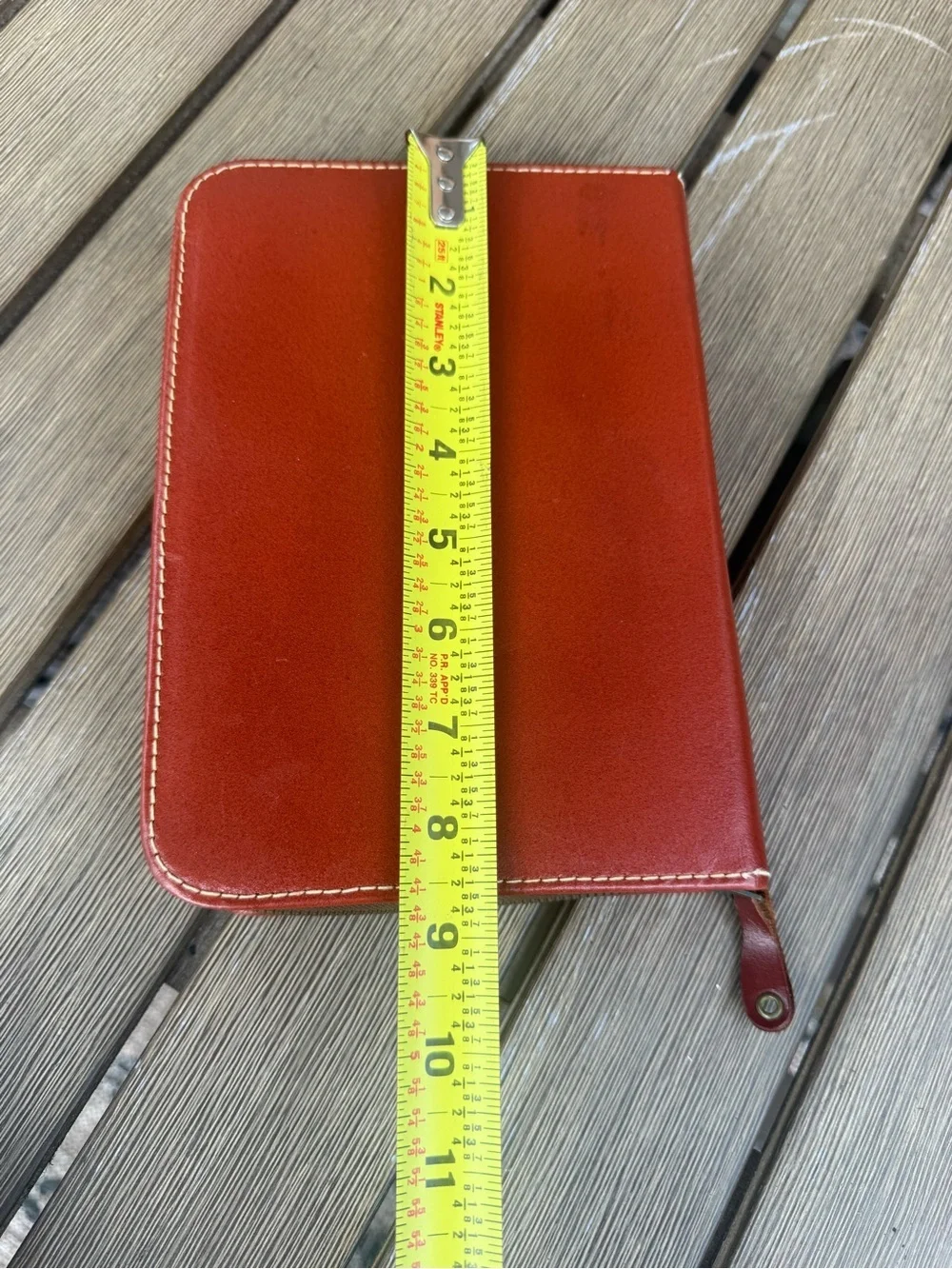 Men's Leather Zip Folio - Red